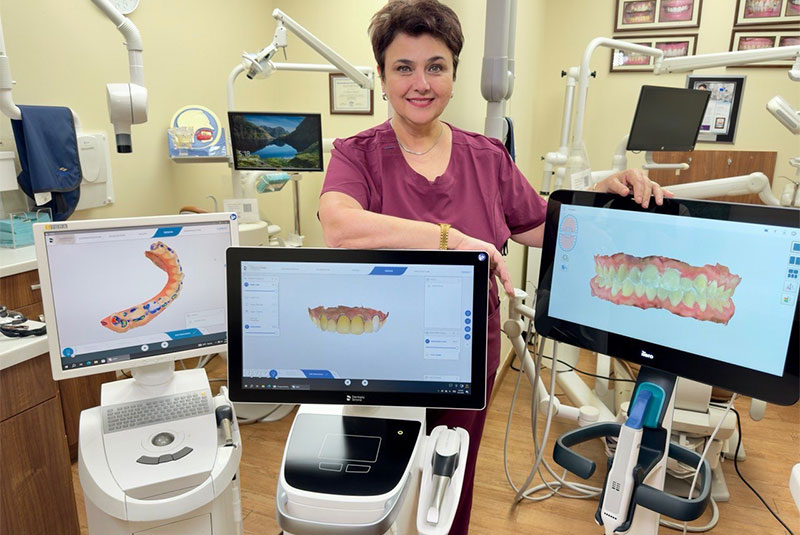 Doctor standing with dental equipment
